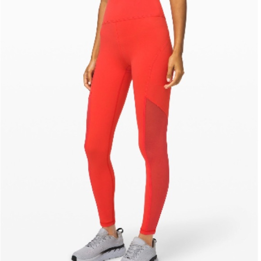 Lululemon Athletica Bright Coral High-Rise Leggings